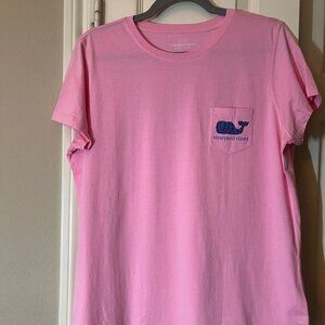 NWT Women's Vineyard Vines Pink Pocket T-Shirt Short Sleeve Large